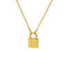 Wholesale Lock Pendant Necklace Stainless Steel With Letters Numbers Text Electroplating