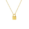 Wholesale Lock Pendant Necklace Stainless Steel With Letters Numbers Text Electroplating