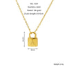 Wholesale Lock Pendant Necklace Stainless Steel With Letters Numbers Text Electroplating