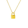 Wholesale Lock Pendant Necklace Stainless Steel With Letters Numbers Text Electroplating