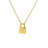 Wholesale Lock Pendant Necklace Stainless Steel With Letters Numbers Text Electroplating