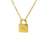 Wholesale Lock Pendant Necklace Stainless Steel With Letters Numbers Text Electroplating