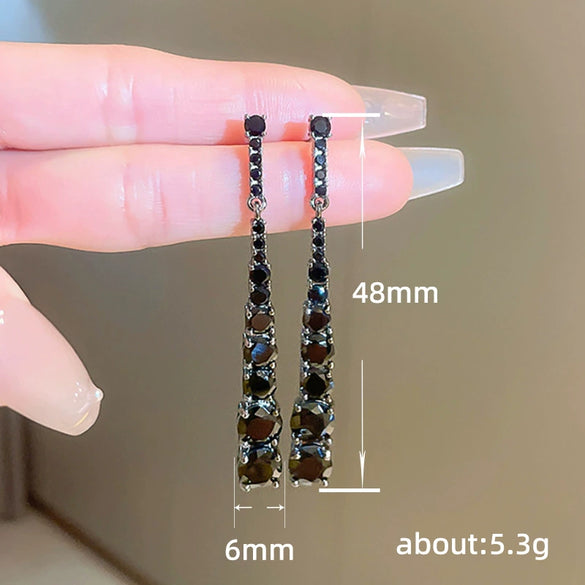 Wholesale Long Earrings For Women Copper Geometric Elegant Heavy Industry Style