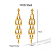 Wholesale Long Tassel Drop Shape Stainless Steel Earrings With Woven Stitching And Pvd Furnace Real Gold Electroplating