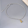 Wholesale Long Water Drop Geometric Edelweiss Chain Necklace For Women Stainless Steel Gold Plated