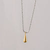 Wholesale Long Water Drop Geometric Edelweiss Chain Necklace For Women Stainless Steel Gold Plated