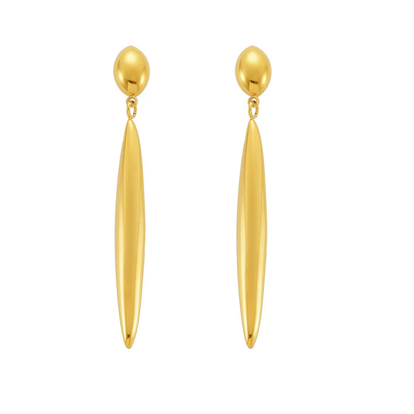 Wholesale Long Water Drop Geometric Stainless Steel Electroplated Slimming Cool Style Women's Earrings