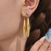 Wholesale Long Water Drop Geometric Stainless Steel Electroplated Slimming Cool Style Women's Earrings
