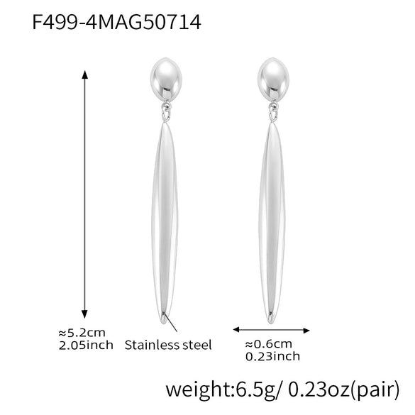 Wholesale Long Water Drop Geometric Stainless Steel Electroplated Slimming Cool Style Women's Earrings