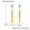 Wholesale Long Water Drop Geometric Stainless Steel Electroplated Slimming Cool Style Women's Earrings