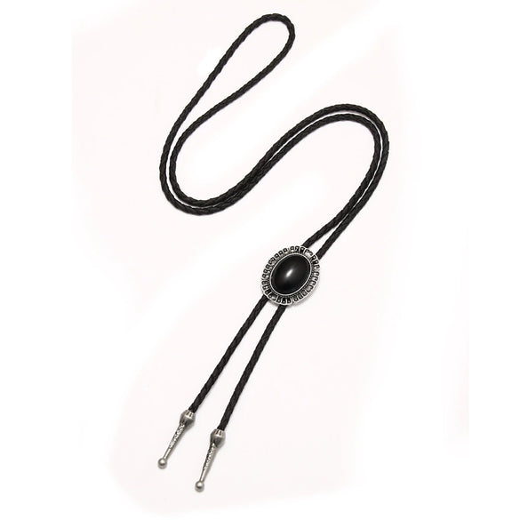 Wholesale Long Woolen Chain And Polo Tie In Retro Style With Artificial Leather Alloy Pendant Acrylic Gem Geometric And Plaid Pattern