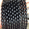 Wholesale Loose Beads Jewelry Accessories Black Agate Water Drop Shaped Polish Silica