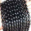 Wholesale Loose Beads Jewelry Accessories Black Agate Water Drop Shaped Polish Silica