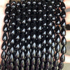 Wholesale Loose Beads Jewelry Accessories Black Agate Water Drop Shaped Polish Silica