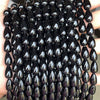 Wholesale Loose Beads Jewelry Accessories Black Agate Water Drop Shaped Polish Silica