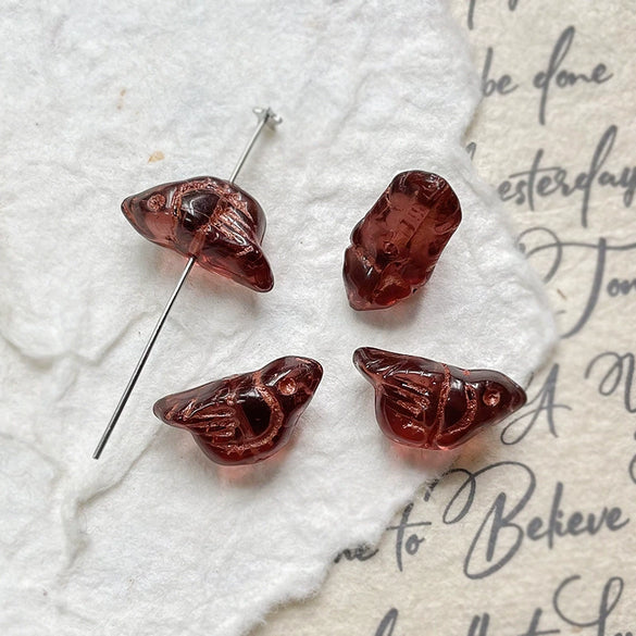 Wholesale Loose Beads Jewelry Accessories Glass Glazed Bird Pattern Retro Diy Handmade Bracelet Necklace