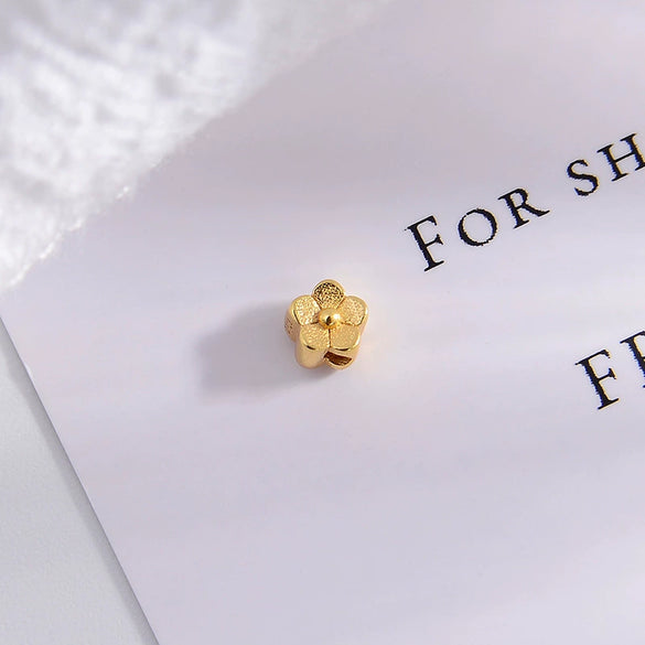 Wholesale Loose Beads Jewelry Accessories 925 Sterling Silver Gourd Ingot Petals Electroplated