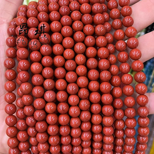 Wholesale Loose Beads Natural Red Stone Round Beads For Jewelry Accessories Cutting Grinding Polishing Process