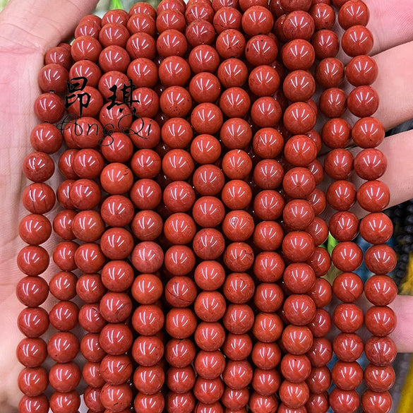 Wholesale Loose Beads Natural Red Stone Round Beads For Jewelry Accessories Cutting Grinding Polishing Process