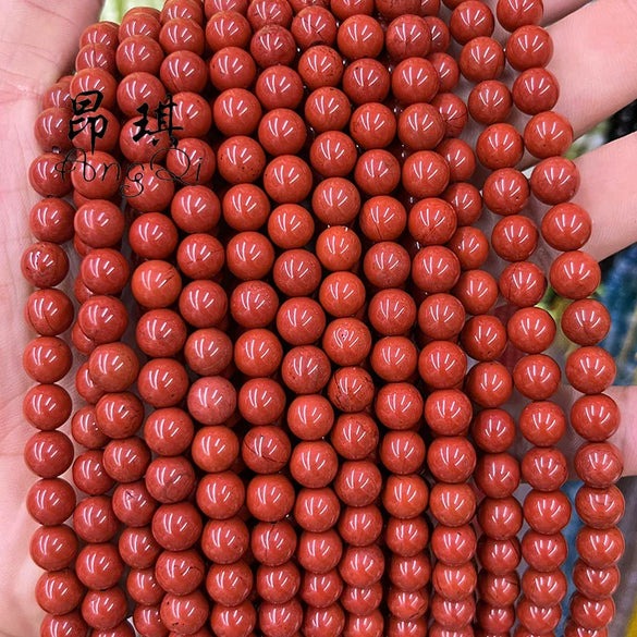 Wholesale Loose Beads Natural Red Stone Round Beads For Jewelry Accessories Cutting Grinding Polishing Process