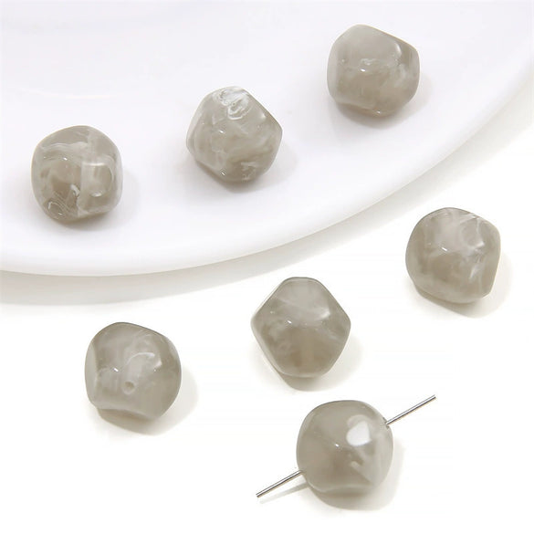 Wholesale Loose Beads Plastic And Resin Imitation Amber Stone Irregular Round Shape Simple Style Diy Handmade Beaded Necklace And Bracelet Material Accessories