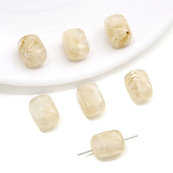 Wholesale Loose Beads Plastic And Resin Imitation Amber Stone Irregular Round Shape Simple Style Diy Handmade Beaded Necklace And Bracelet Material Accessories