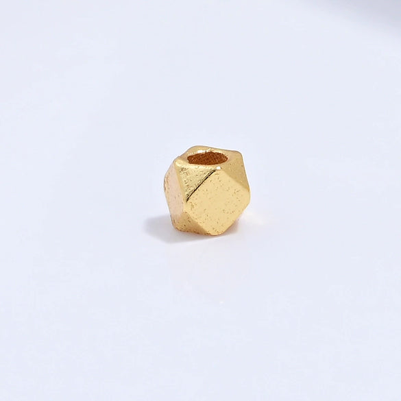 Wholesale Loose Beads S925 Sterling Silver Multisided Faceted Rhombus Handmade Electroplated Diy Bracelet Necklace Accessories