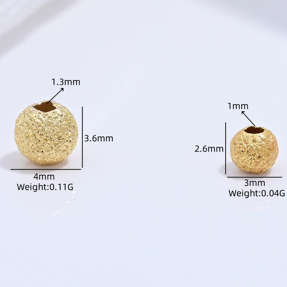 Wholesale Loose Beads Silver S925 Sterling Glitter Sand Frosted Baby's Breath Electroplated Round Beads Accessories