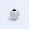 Wholesale Loose Beads Silver S925 Sterling Glitter Sand Frosted Baby's Breath Electroplated Round Beads Accessories