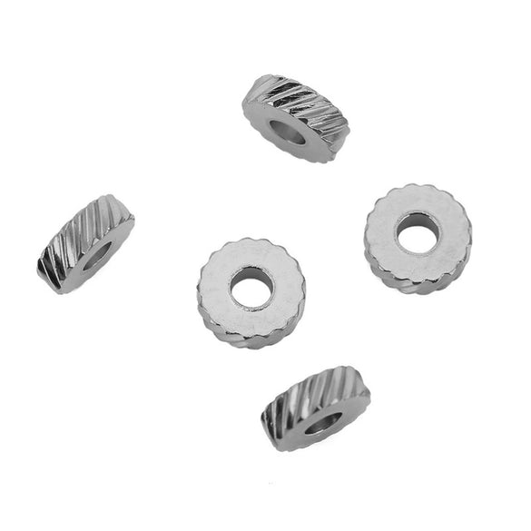 Wholesale Loose Beads Stainless Steel Plaid Wheel Flat Jewelry Accessories Electroplated
