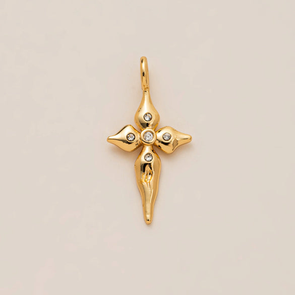 Wholesale Loose Chain Cross Sun Moon Pendant Necklace Copper Stainless Steel Geometric Electroplated