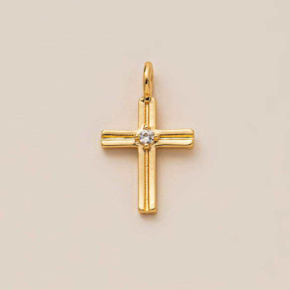 Wholesale Loose Chain Cross Sun Moon Pendant Necklace Copper Stainless Steel Geometric Electroplated