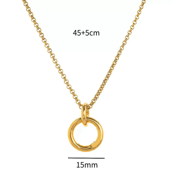 Wholesale Loose Chain Cross Sun Moon Pendant Necklace Copper Stainless Steel Geometric Electroplated
