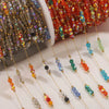 Wholesale Loose Chain Stainless Steel Fantasy Colorful Crystal Spacer Real Gold Electroplated Handmade