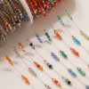 Wholesale Loose Chain Stainless Steel Fantasy Colorful Crystal Spacer Real Gold Electroplated Handmade