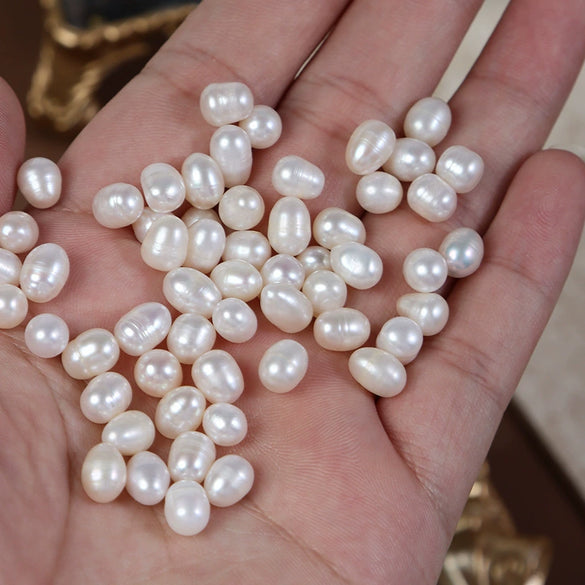 Wholesale Loose Freshwater Pearl Beads For Diy Ornament Natural Nonporous Rice Shape