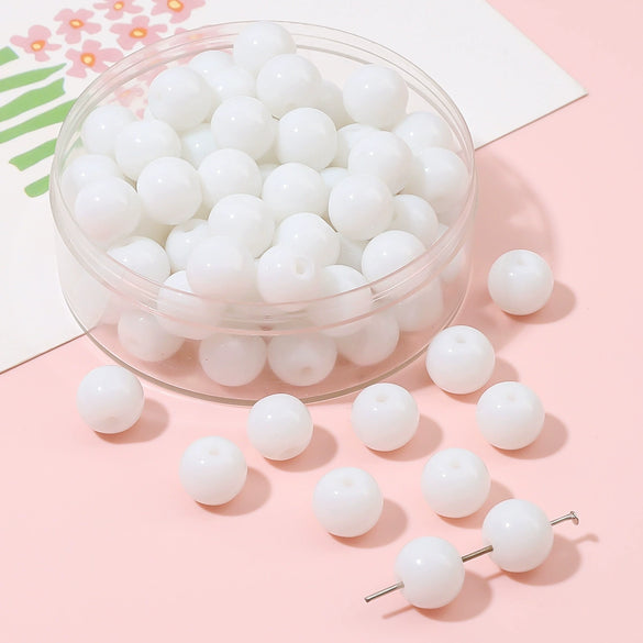 Wholesale Loose Imitation Jade Glass Beads For Handmade Jewelry Accessories Bracelet And Necklace Material