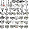 Wholesale Loose Metal Heartshaped Vintage Silver Beads With Totem Pattern For Diy Pendant Electroplating Treatment Suitable For Boys And Girls