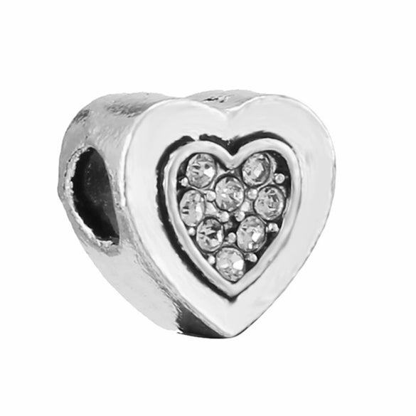 Wholesale Loose Metal Heartshaped Vintage Silver Beads With Totem Pattern For Diy Pendant Electroplating Treatment Suitable For Boys And Girls