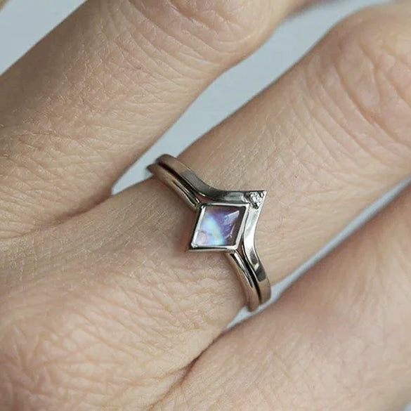 Wholesale Loose Ring Copper Geometric Rhombus Retro Fashion Ring For Women With Zirconia