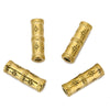 Wholesale Loose Stainless Steel Bamboo And Barrel Beads With Carved Flower Pattern For Necklace Diy Pendant Accessories Electroplated