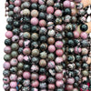 Wholesale Loose Stone Round Beads For Jewelry Accessories Natural Black Line Red Grain Stone Polished