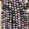 Wholesale Loose Stone Round Beads For Jewelry Accessories Natural Black Line Red Grain Stone Polished