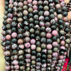 Wholesale Loose Stone Round Beads For Jewelry Accessories Natural Black Line Red Grain Stone Polished