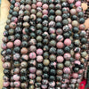 Wholesale Loose Stone Round Beads For Jewelry Accessories Natural Black Line Red Grain Stone Polished