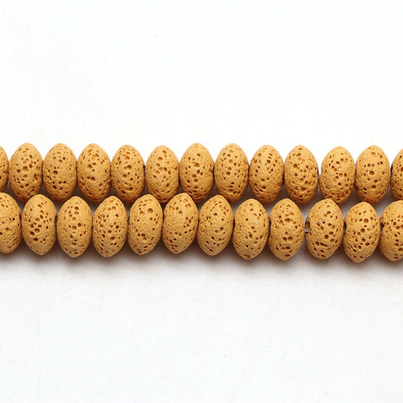 Wholesale Loose Volcanic Stone Abacus Beads For Jewelry Accessories Cutting Process