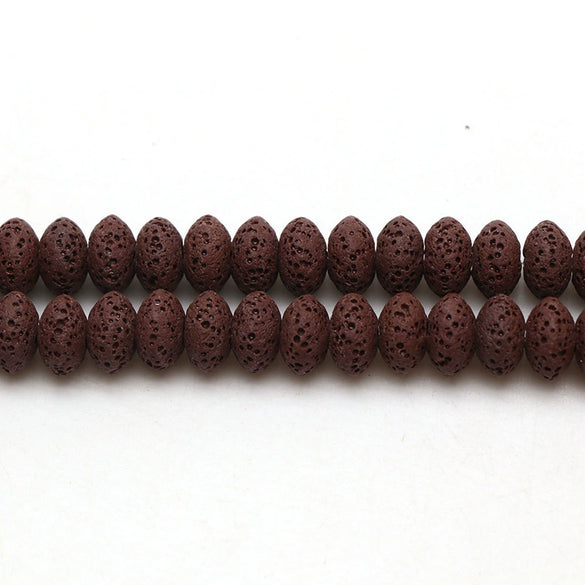 Wholesale Loose Volcanic Stone Abacus Beads For Jewelry Accessories Cutting Process