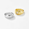 Wholesale Love Design Microinlaid Zircon Stacked Ring Jewelry In Copper With Geometric Shape And Electroplated Finish For Women And Unisex