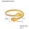 Wholesale Love Embrace Zircon Open Ring Stainless Steel Gold Plated Geometric Jewelry For Women