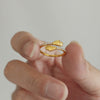 Wholesale Love Embrace Zircon Open Ring Stainless Steel Gold Plated Geometric Jewelry For Women